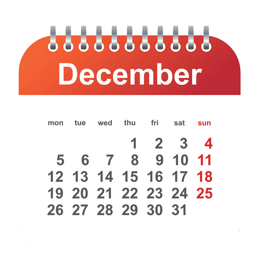 december calendar transparent