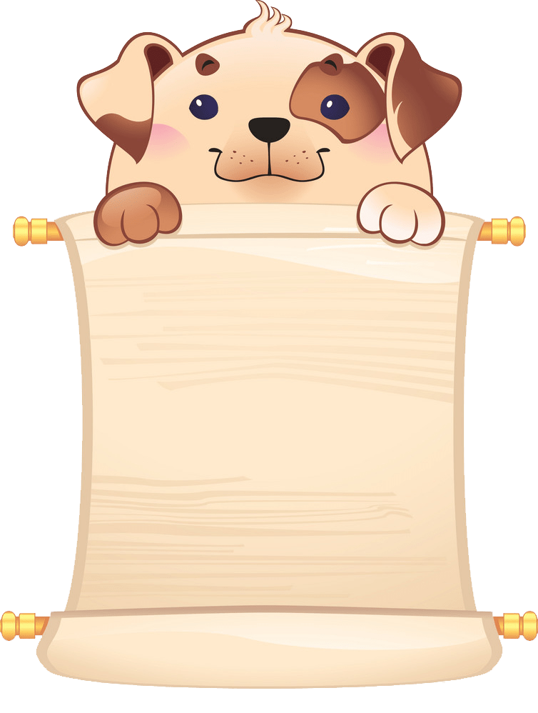 dog with scroll png transparent