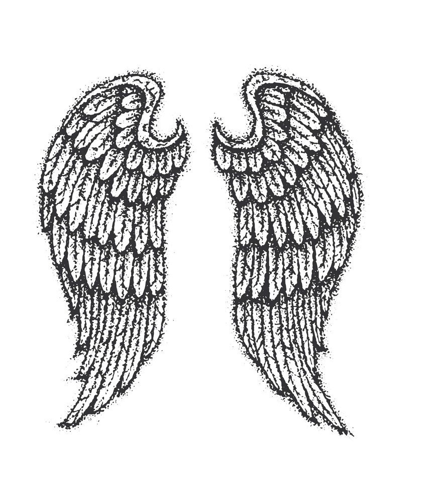 dotwork angel wings