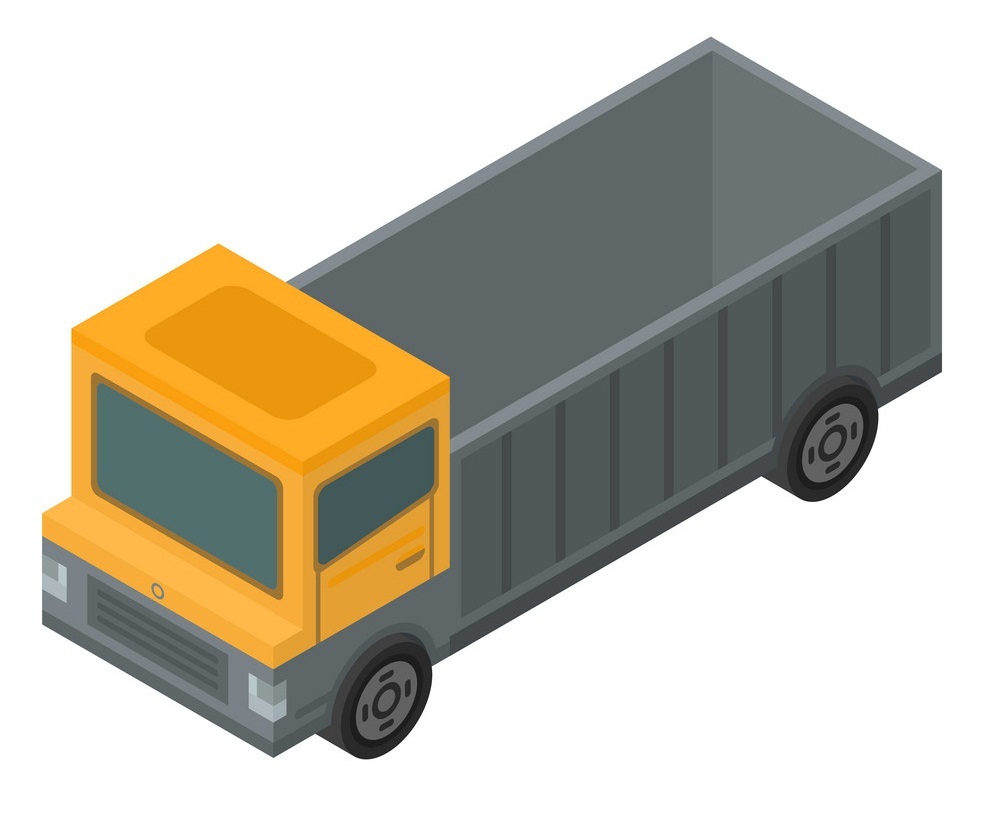 dump truck icon isometric style