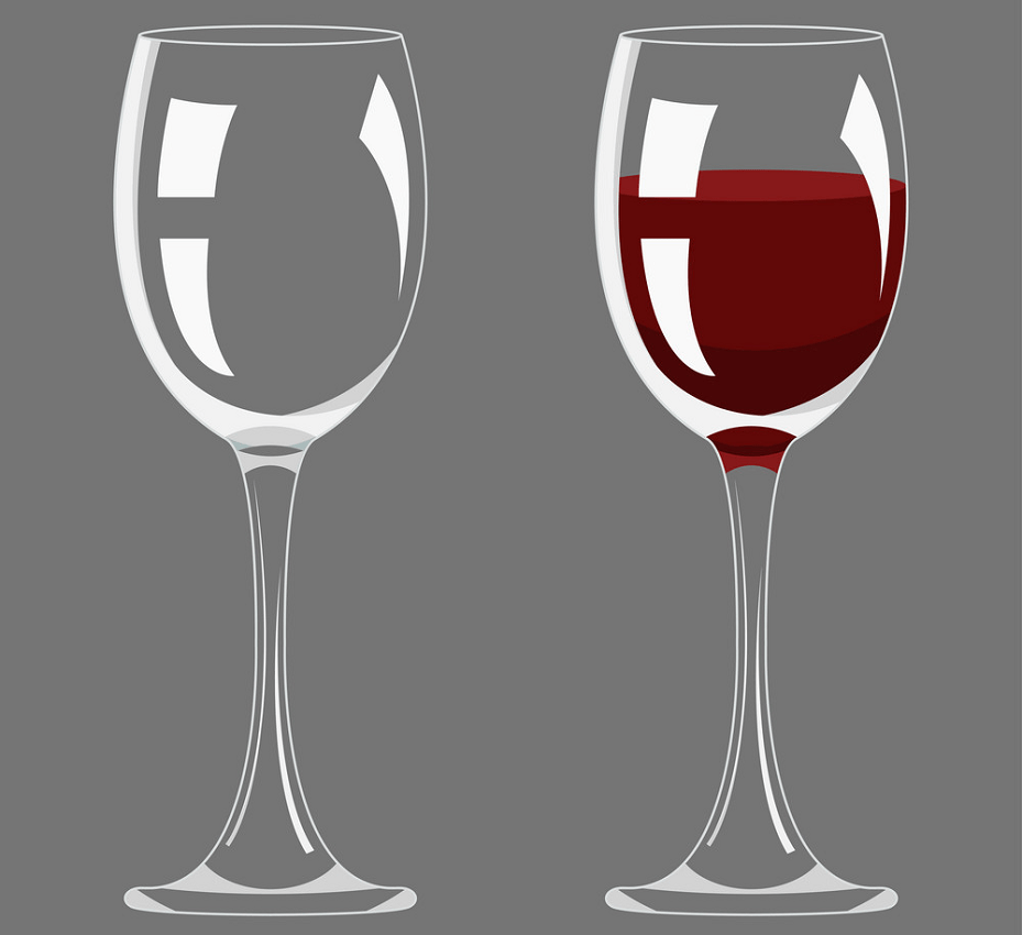 empty and full wine glasses png