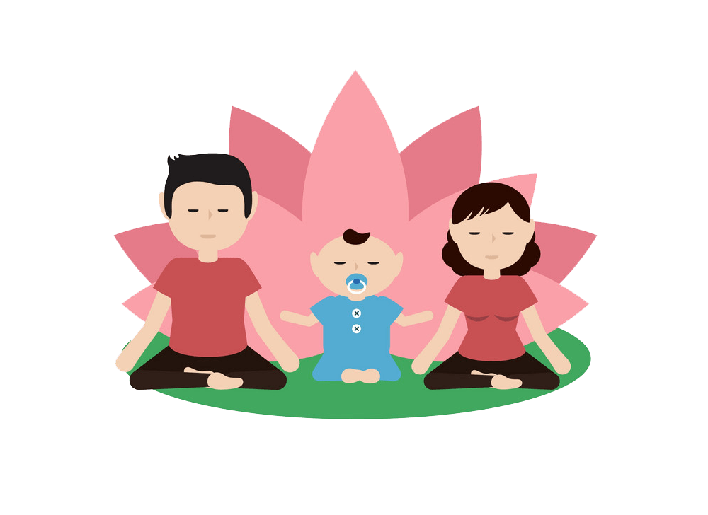 family practicing yoga png transparent