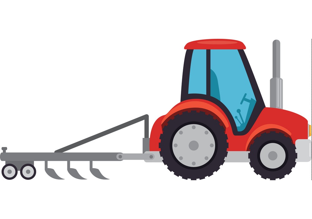 farm tractor with rake