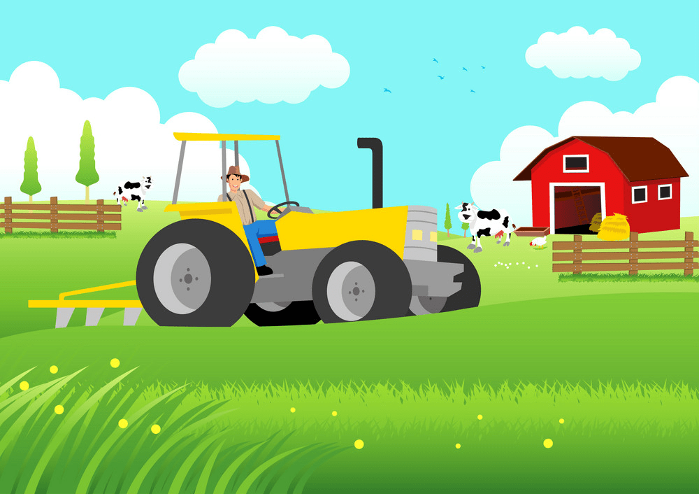farmer driving tractor png