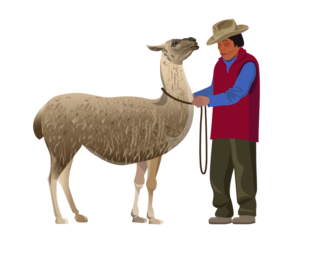 farmer with llama png transparent