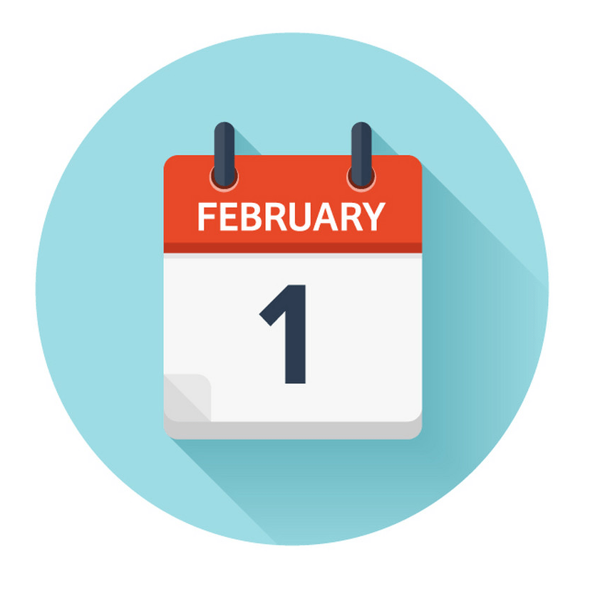 february 1 calendar flat icon png