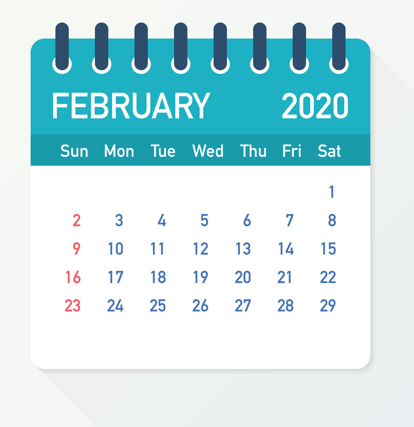 february 2020 calendar png