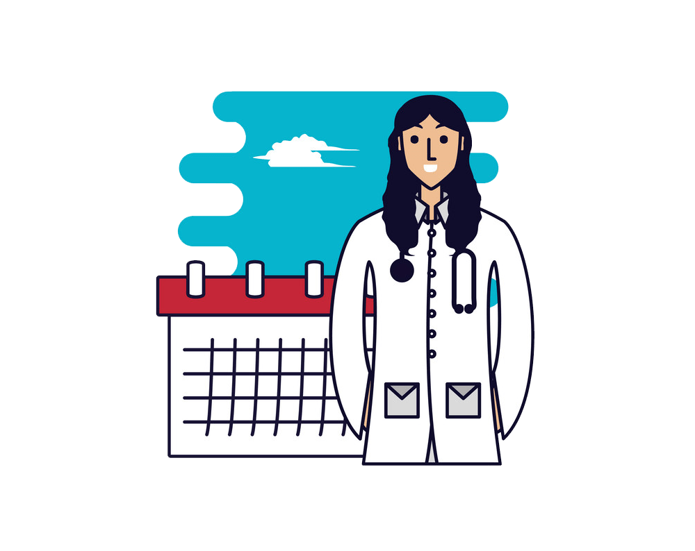 female doctor with calendar reminder png transparent