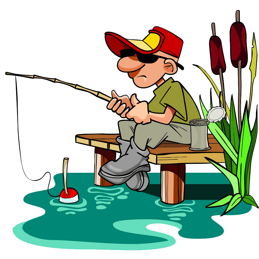 fisherman with a fishing pole png transparent
