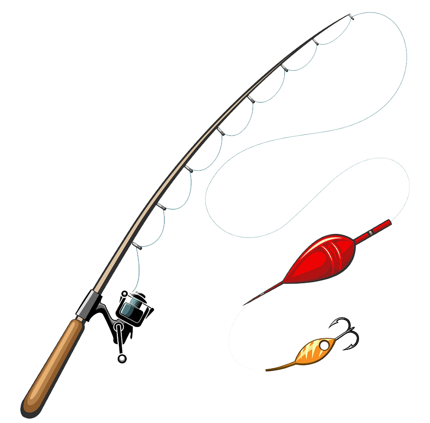 fishing pole with bait png transparent