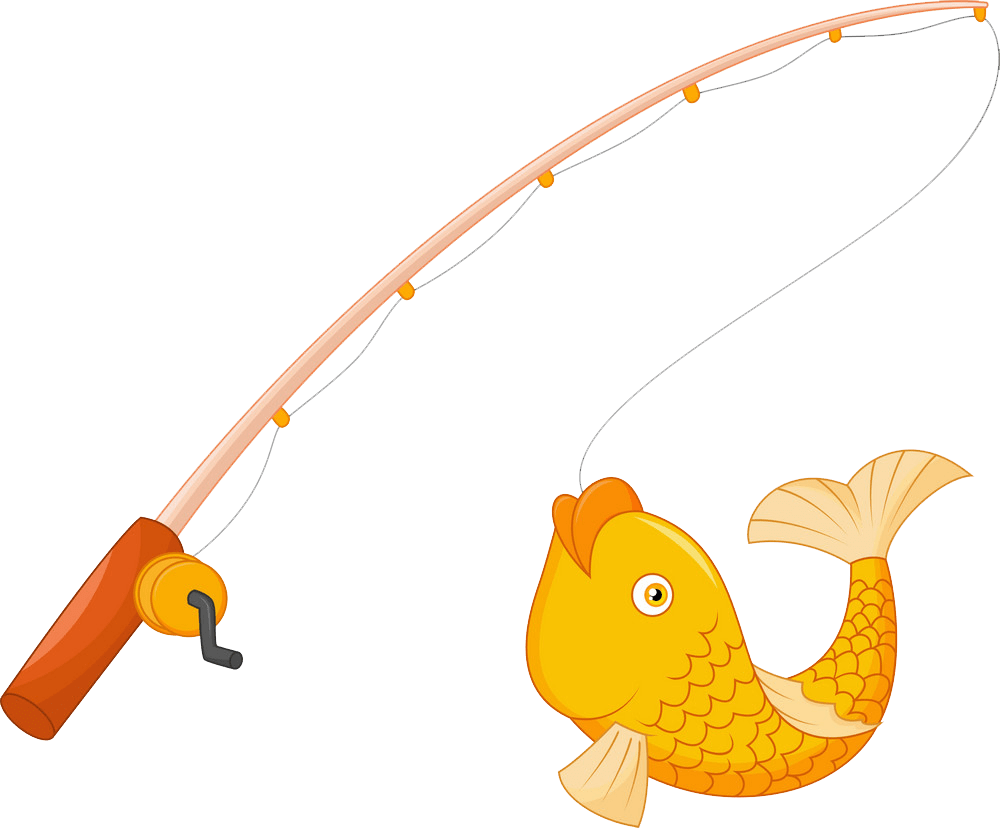 fishing pole with hook and fish png transparent