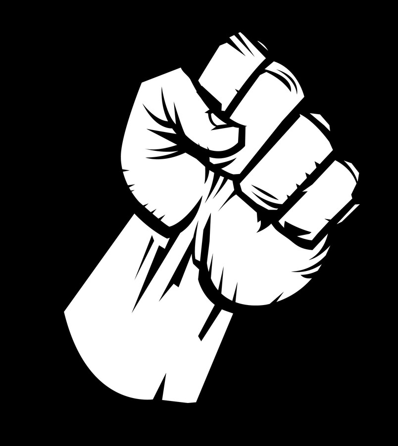 fist on black background png