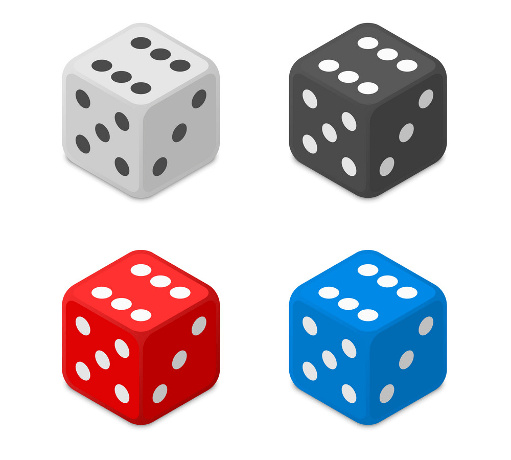 four colors dice png