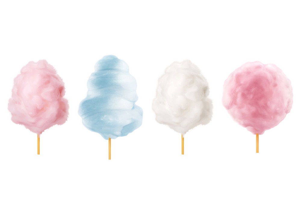 four cotton candies