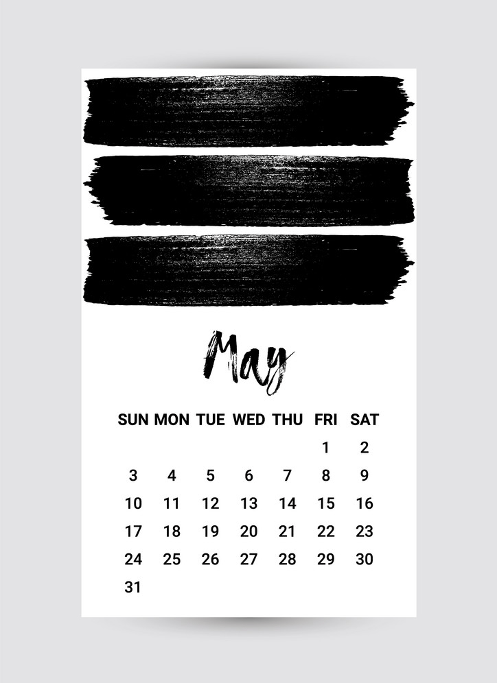 freehand calendar 2020 may month png