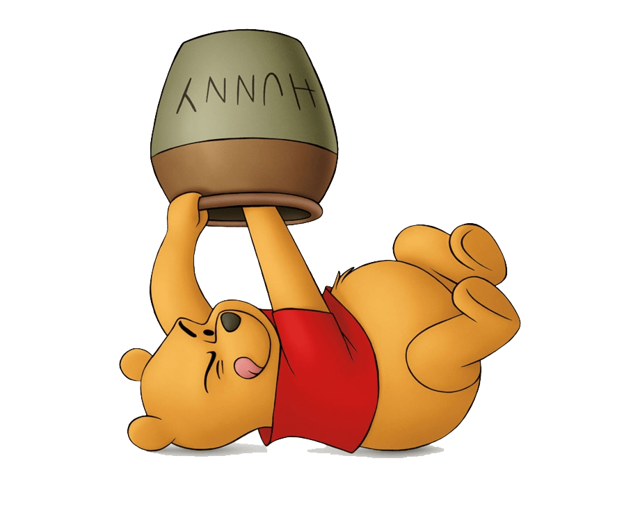 funny pooh looking for honey transparent