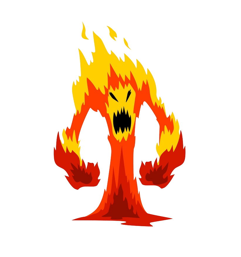 furious flame monster png transparent