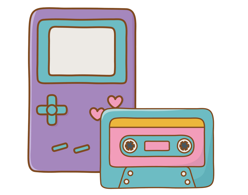 gameboy and cassette transparent
