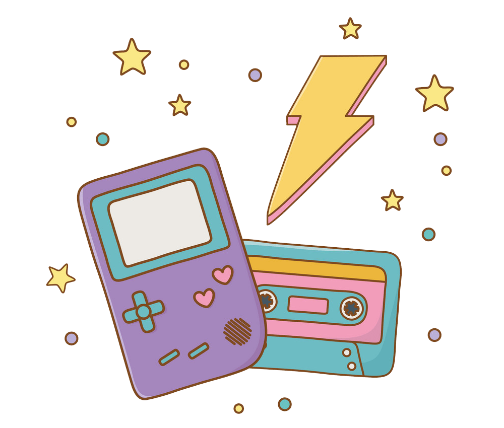gameboy cassette and lighting transparent