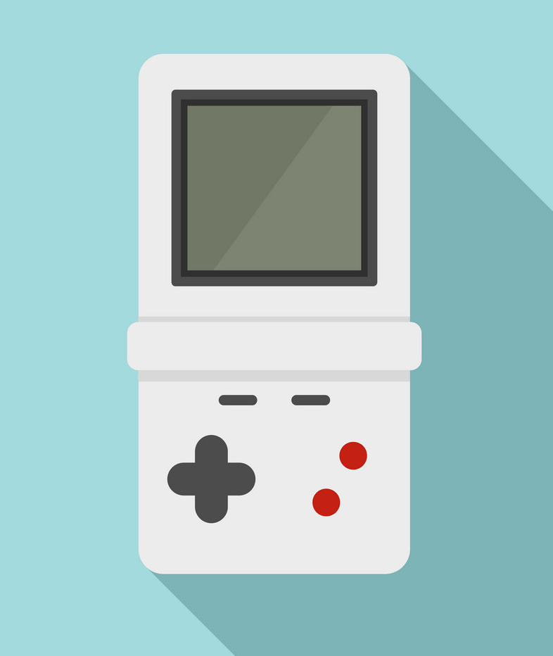 gameboy icon on blue background png