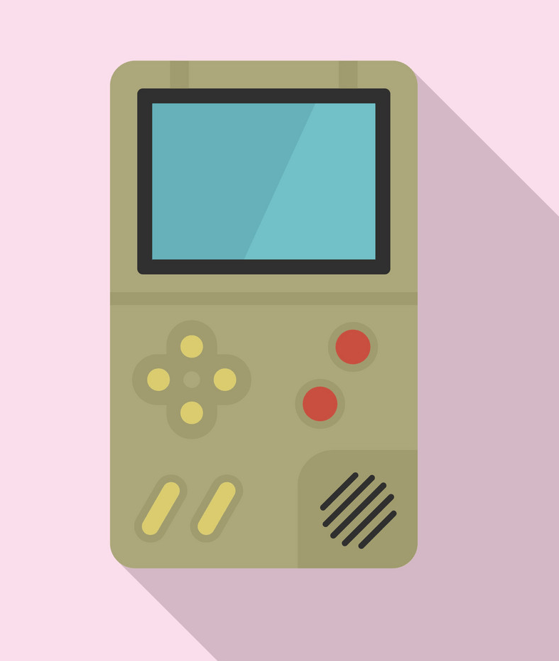 gameboy icon on pink background png