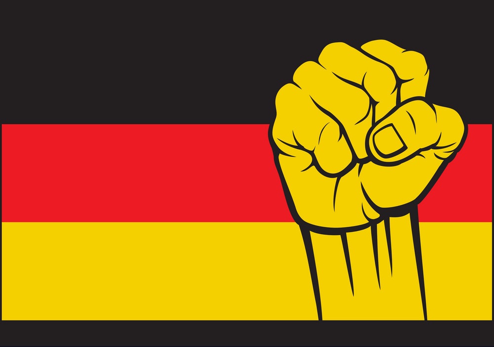 germany flag with fist
