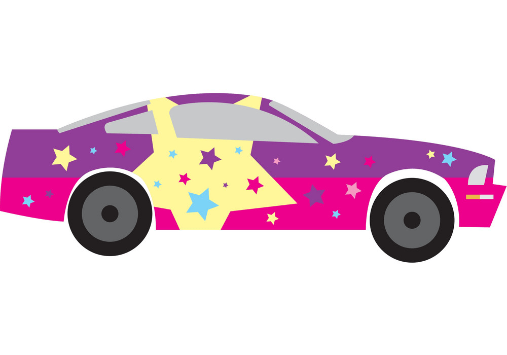 girly star race car png