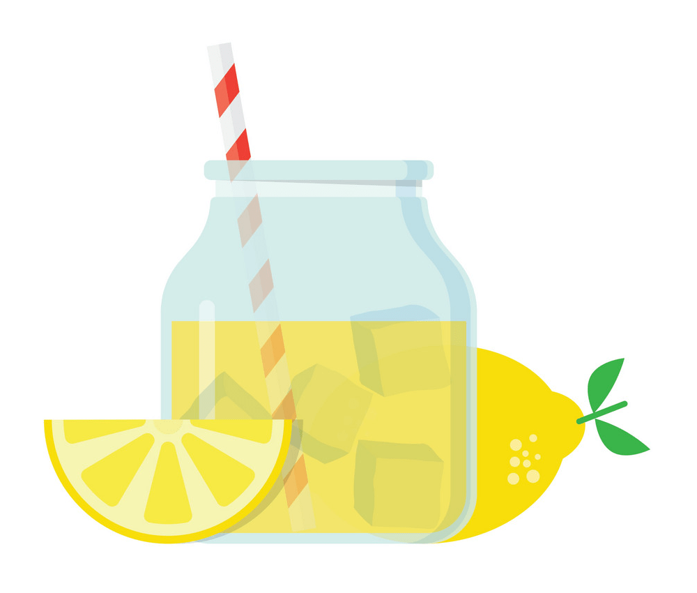 glass jar with lemonade png