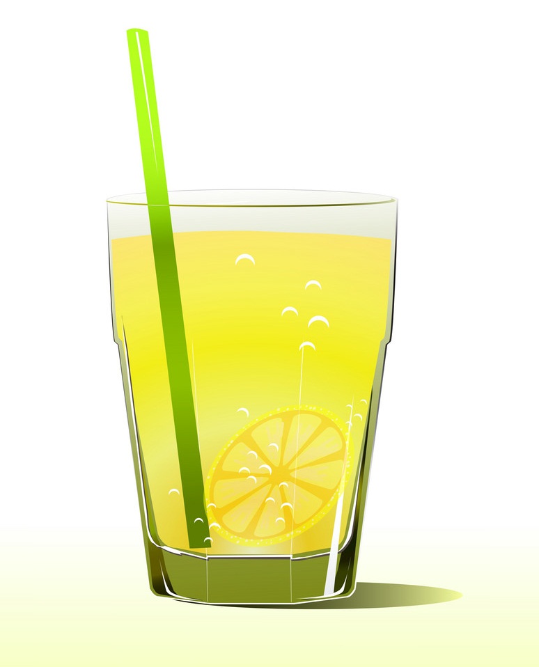 glass of lemonade with straw