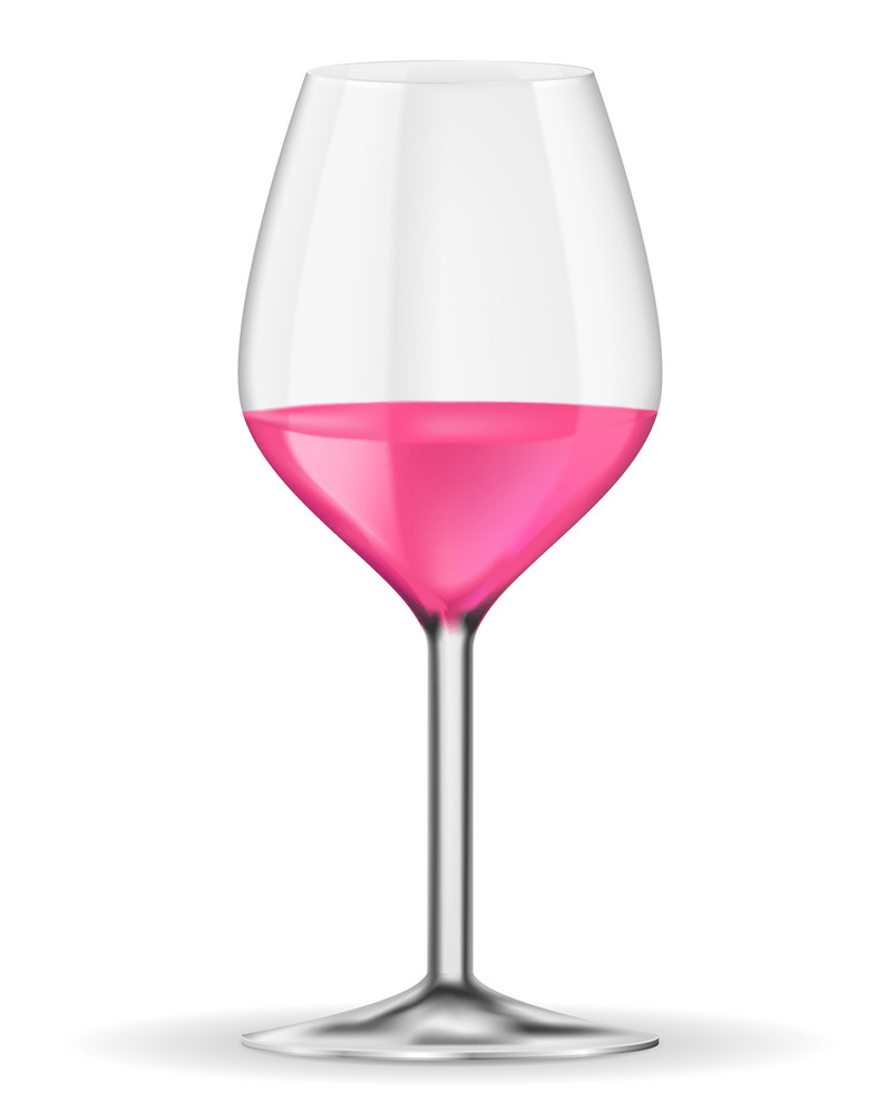 glass of rose wine png