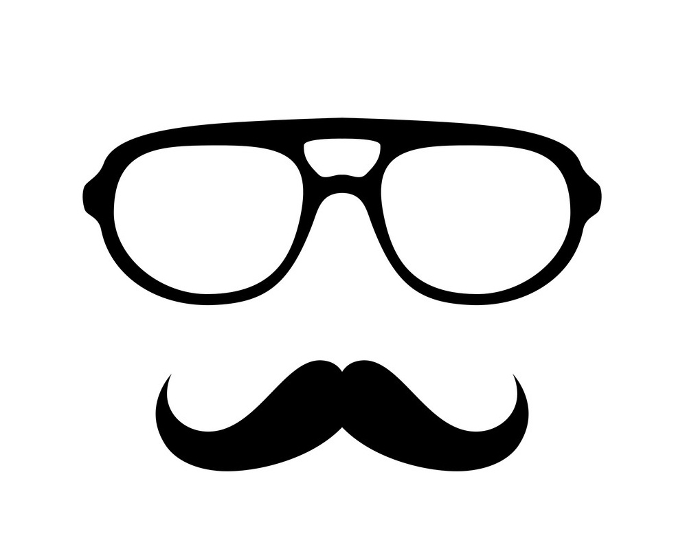 glasses with mustache