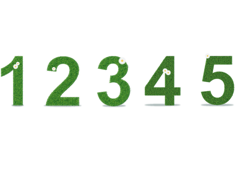 grass numbers 1-5 png