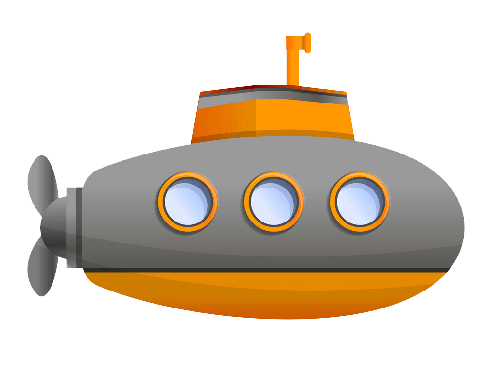 gray and yellow submarine png transparent