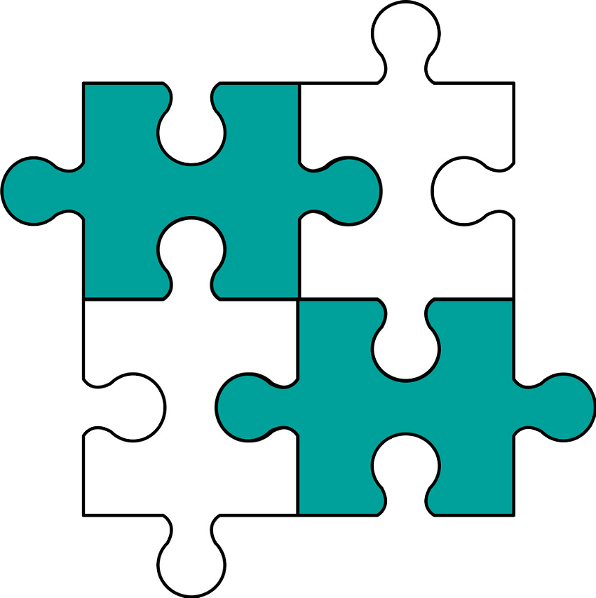 green and white puzzle pieces png transparent