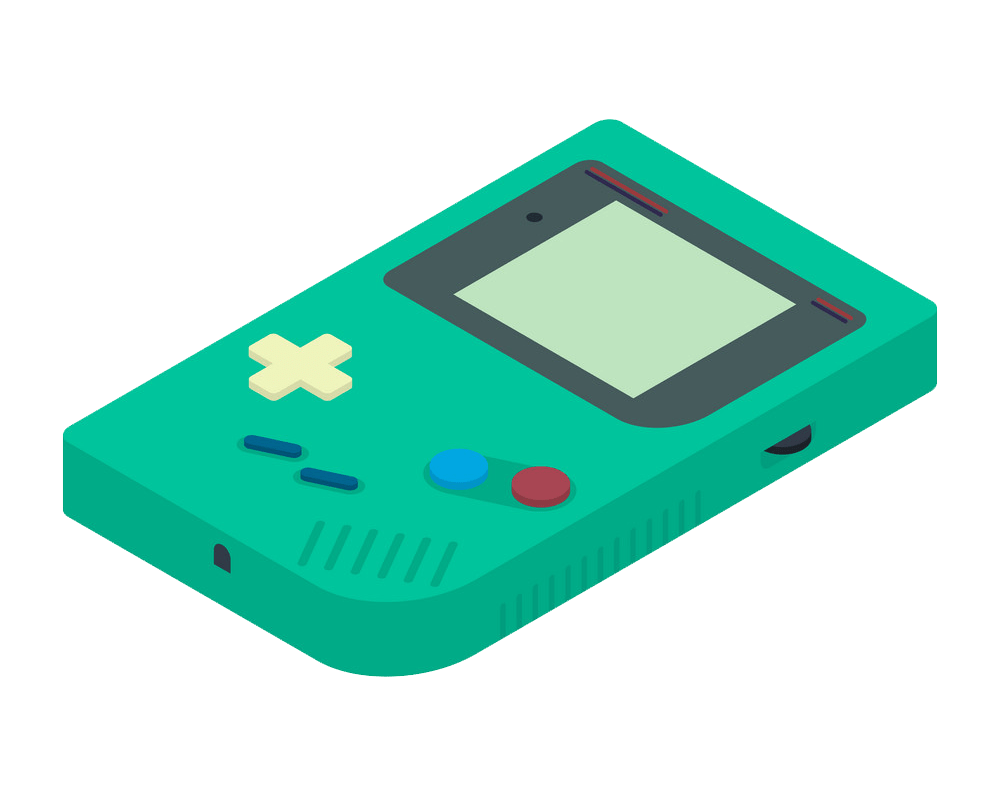 green gameboy icon isometric style transparent