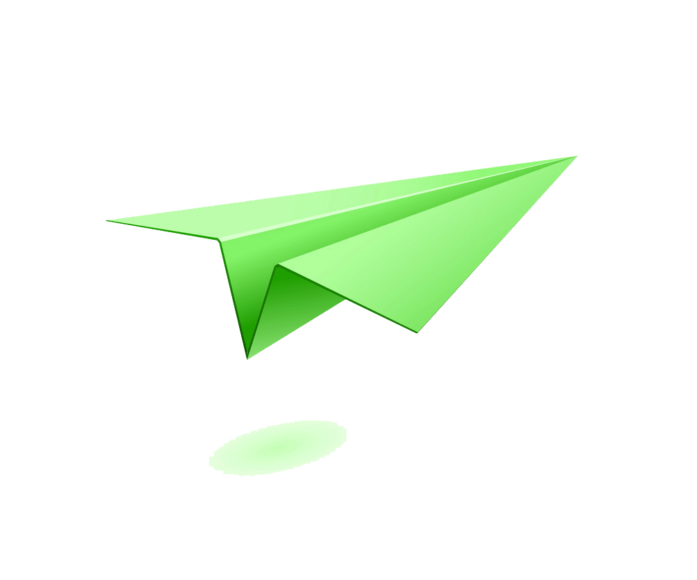 green paper airplane png transparent