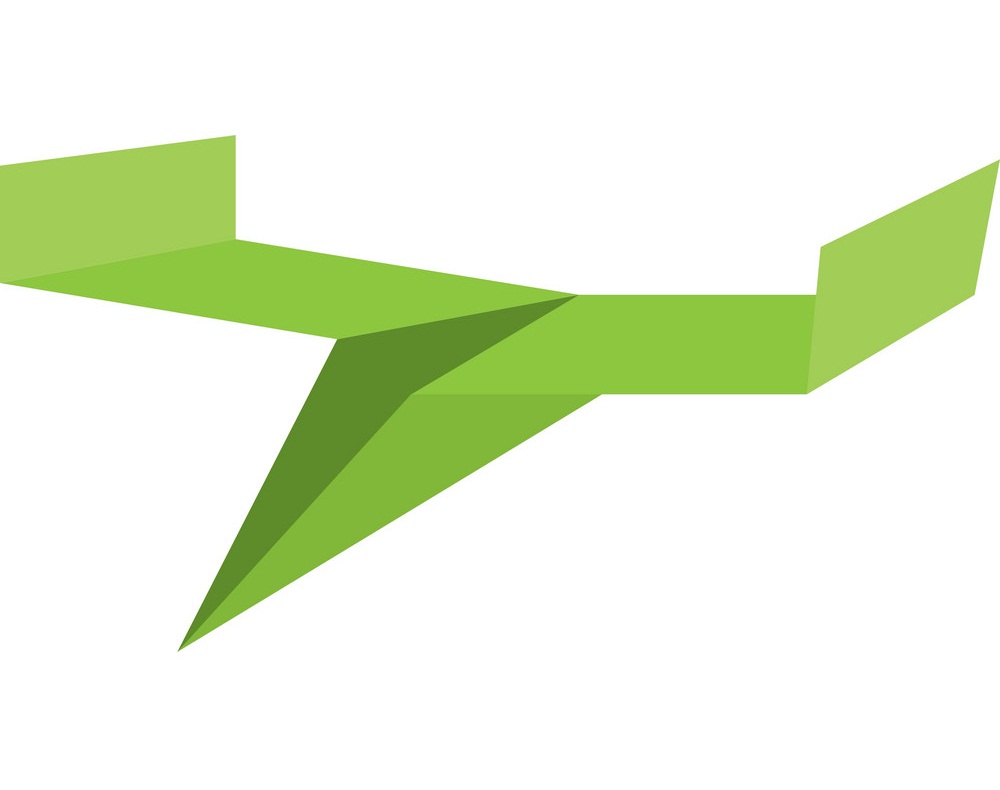 green paper airplane