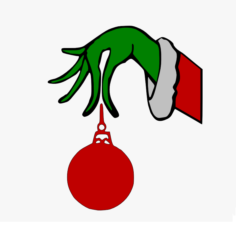 grinch arm holding ornament png