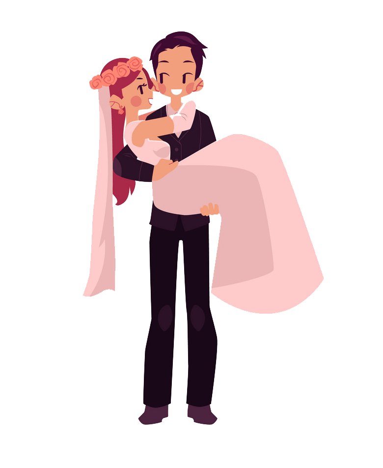 groom carrying bride holding in his arms png transparent