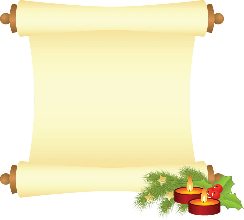 halloween scroll with candles png