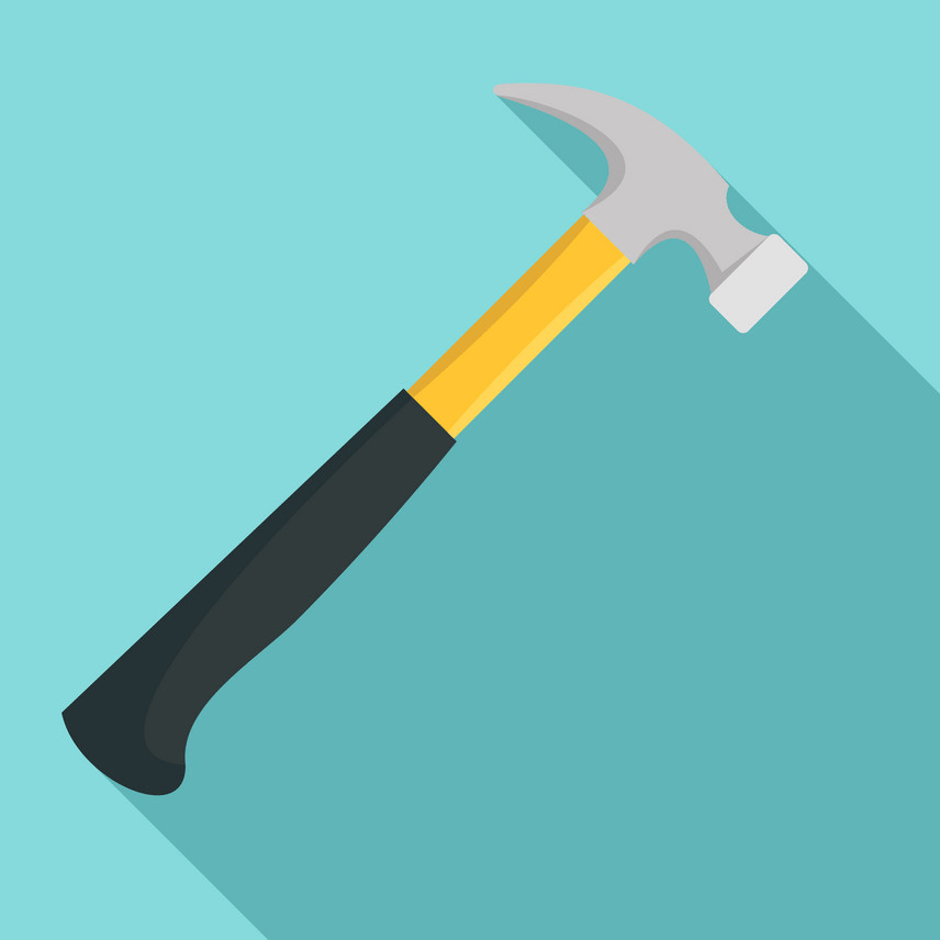 hammer icon on blue background png