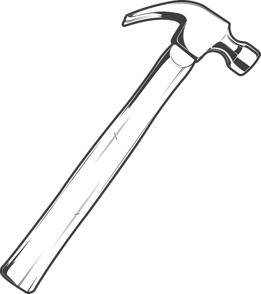 hammer with wooden handle drawing png transparent