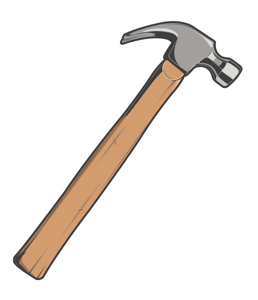 hammer with wooden handle png transparent