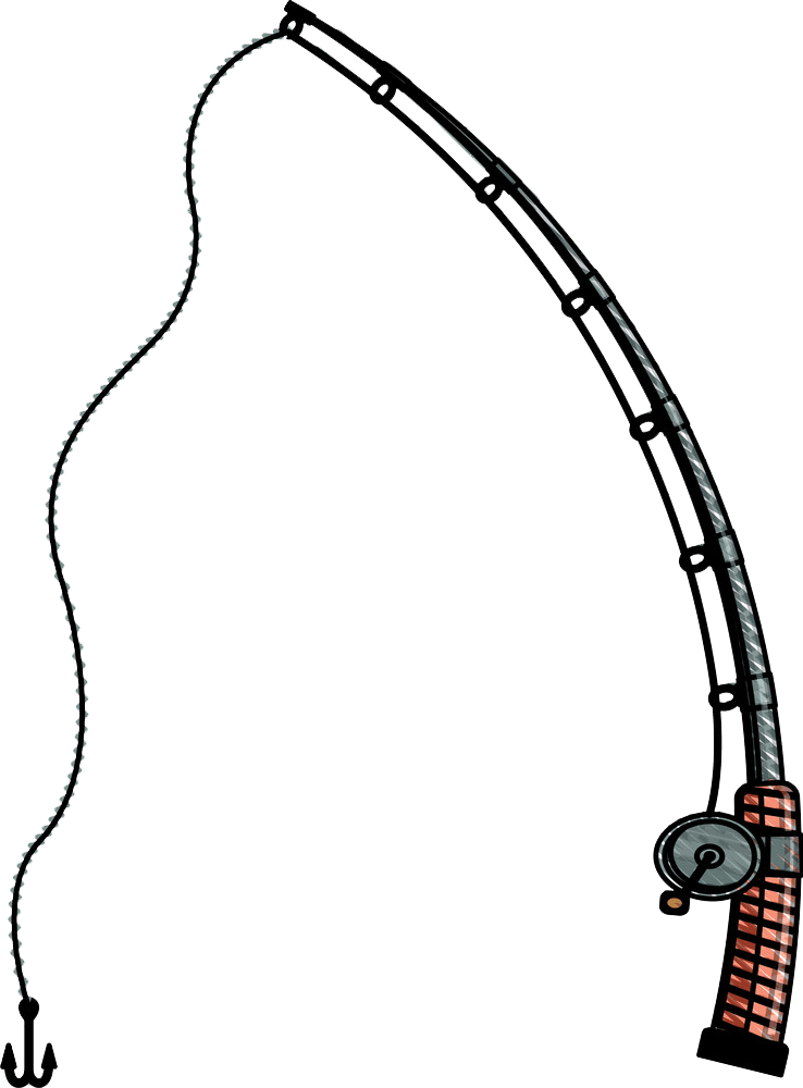 hand drawn fishing pole png transparent