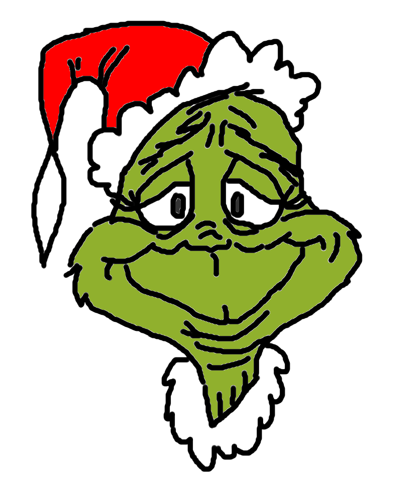 hand drawn grinch face transparent