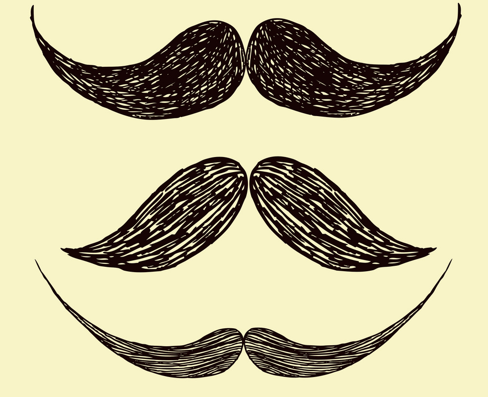 hand drawn mustaches png