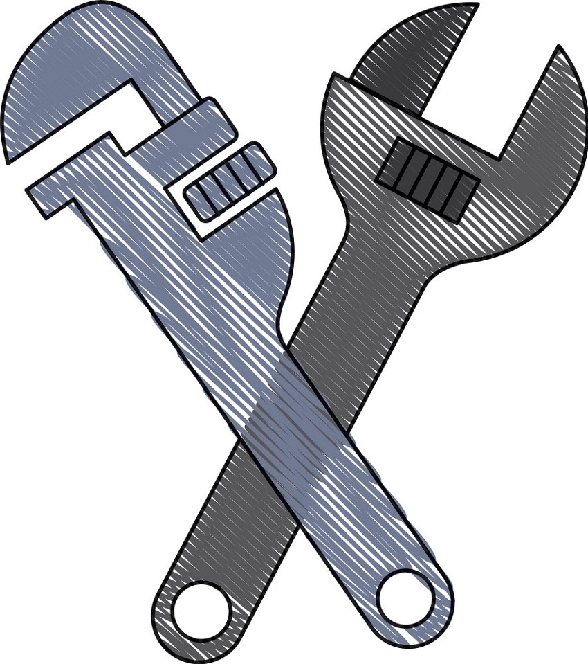 hand drawn wrench