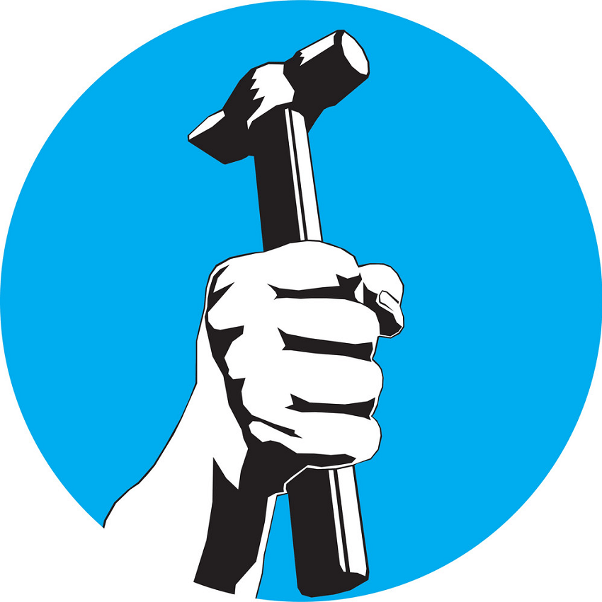 hand holding hammer icon png