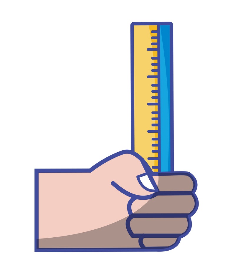 hand holding ruler icon