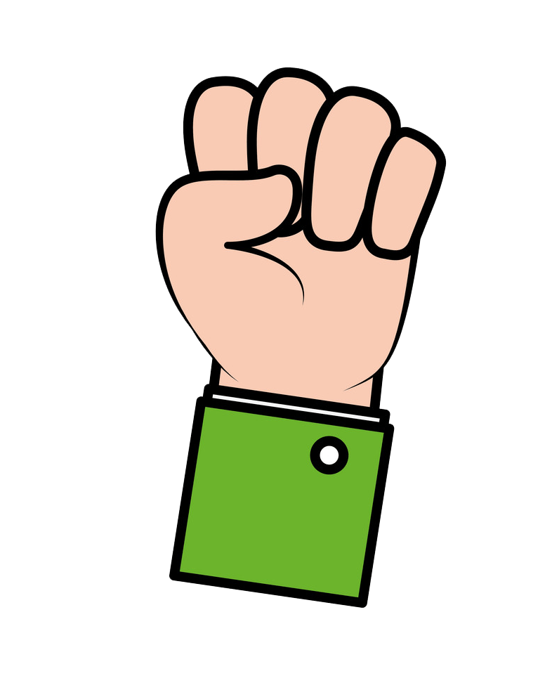 hand raised in fist png transparent